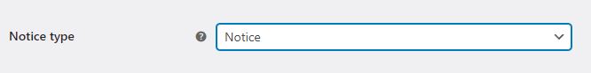 Screenshot van Notice type (instellingen) van de WordPress / WooCommerce plugin Order Minimum/Maximum Amount for WooCommerce.