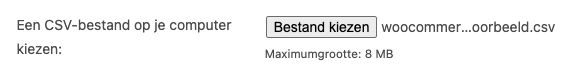 Voorbeeld van kiezen CSV-bestand op macOS.